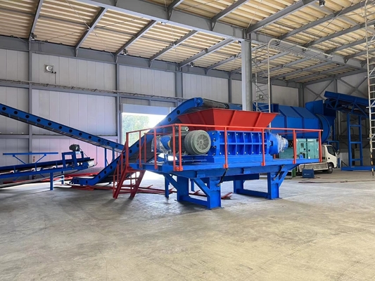 Máquina de trituração de ferro e sucata de aço de 110kW para trituração de dois eixos