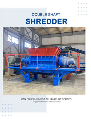 110kW Poderosa Twin Shaft Shear Shredder para Trituração Pesada de Aço e Ferro